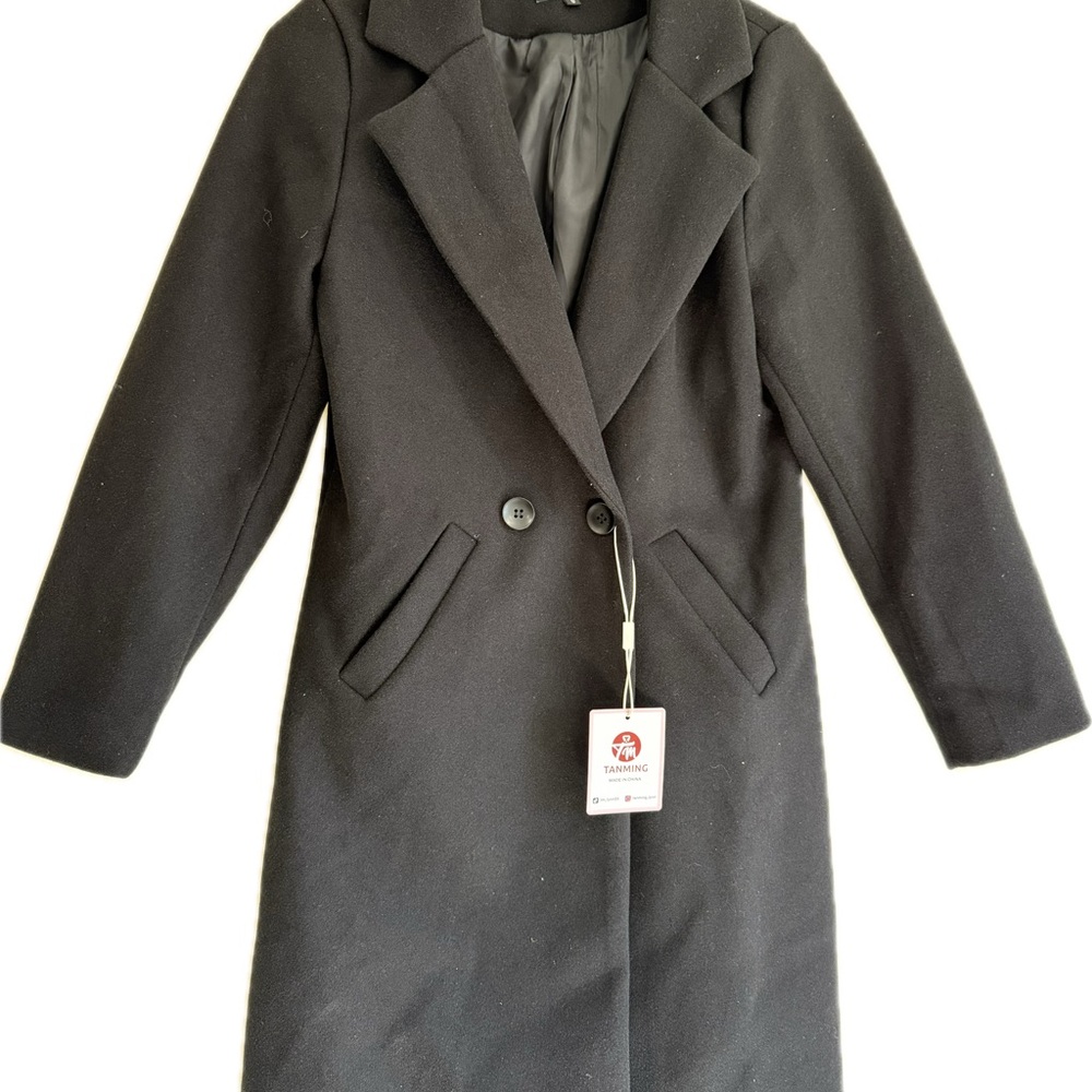 Fashion Nova Classic Black Wool blend Coat